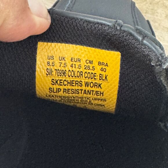 Skechers Work Mens Rockland Hooper Slip Resistant Slip-On Shoes Size 8.5 Black - Picture 11 of 11